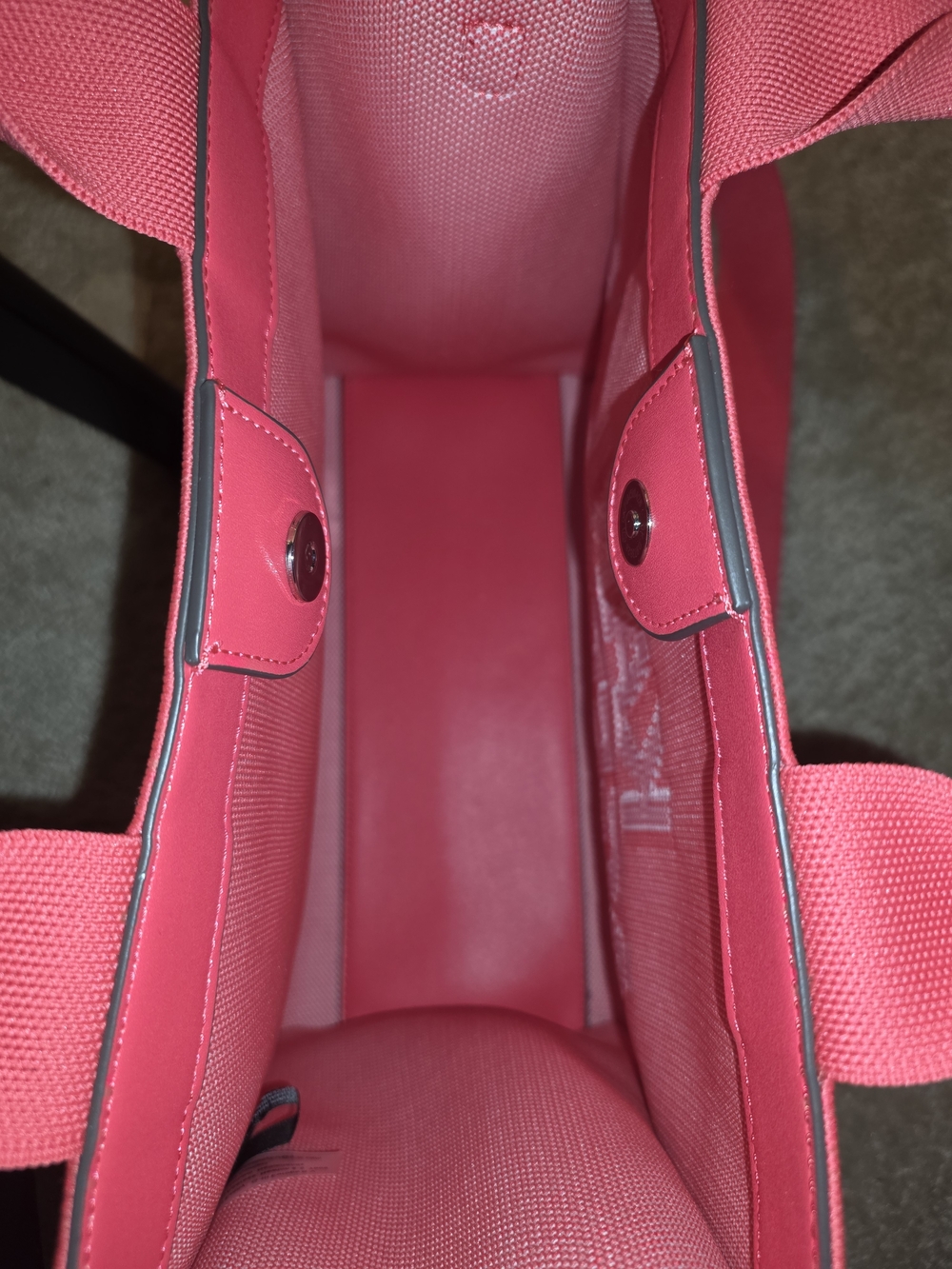 Karl Lagerfeld Hot Pink Canvas Logo Tote with Detachable Strap - Picture 6 of 9